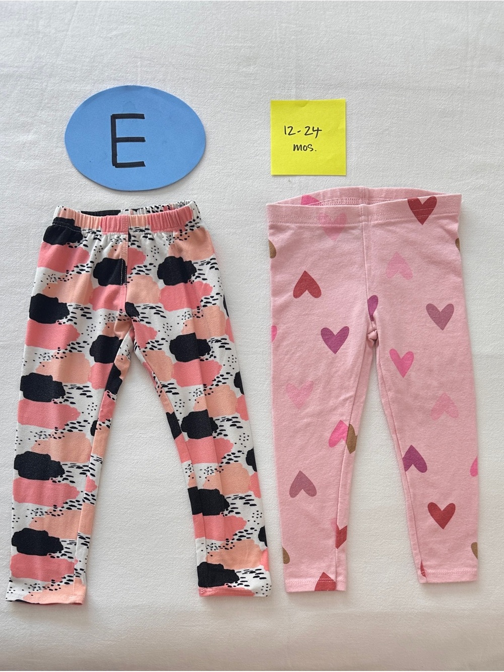 12-24 M - Girls Pink Heart & Pattern Legging Set